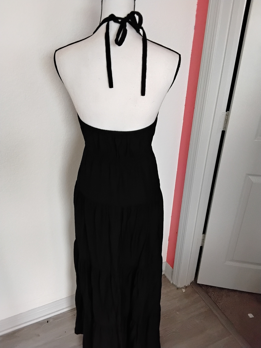 Express Black Halter Tiered Maxi Dress - Picture 2 of 3
